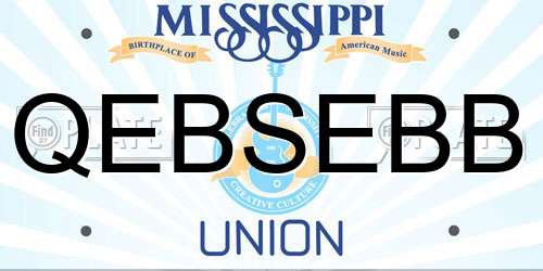 QEBSEBB Mississippi License Plate