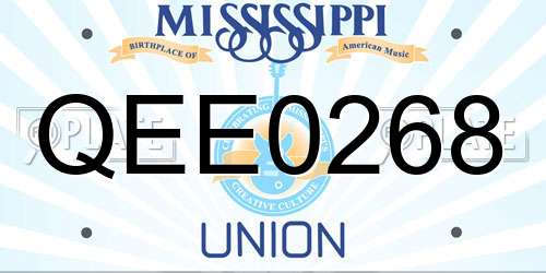 QEE0268 Mississippi License Plate