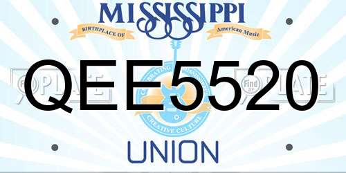 QEE5520 Mississippi License Plate