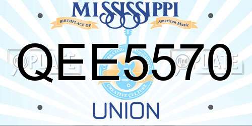 QEE5570 Mississippi License Plate