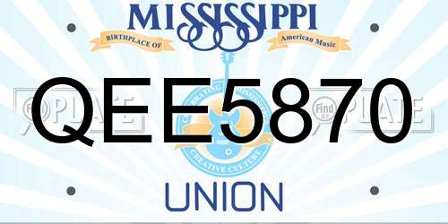 QEE5870 Mississippi License Plate