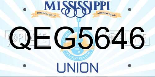QEG5646 Mississippi License Plate