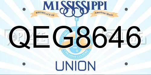 QEG8646 Mississippi License Plate