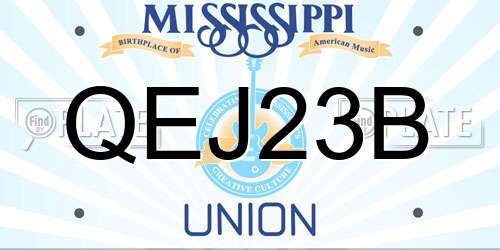 QEJ23B Mississippi License Plate