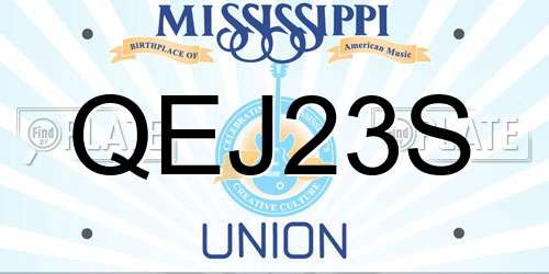 QEJ23S Mississippi License Plate