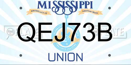 QEJ73B Mississippi License Plate