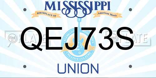 QEJ73S Mississippi License Plate