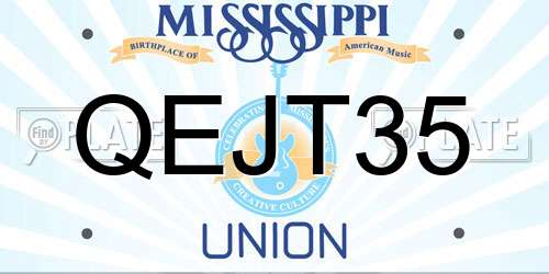 QEJT35 Mississippi License Plate