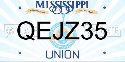 QEJZ35 Mississippi License Plate