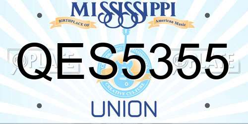 QES5355 Mississippi License Plate