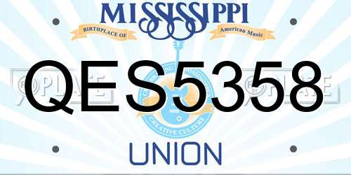 QES5358 Mississippi License Plate