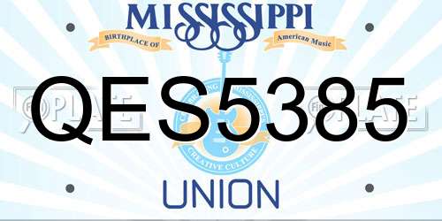 QES5385 Mississippi License Plate