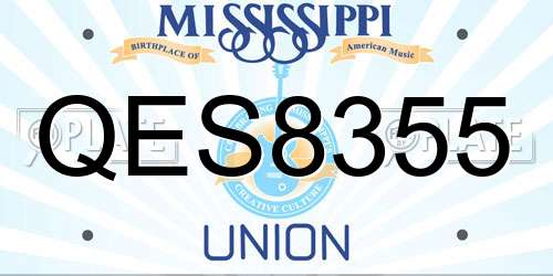 QES8355 Mississippi License Plate