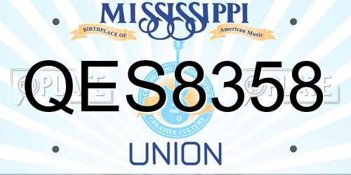 QES8358 Mississippi License Plate