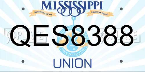 QES8388 Mississippi License Plate