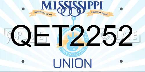 QET2252 Mississippi License Plate