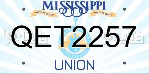 QET2257 Mississippi License Plate