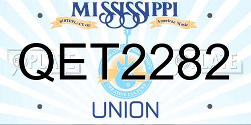 QET2282 Mississippi License Plate