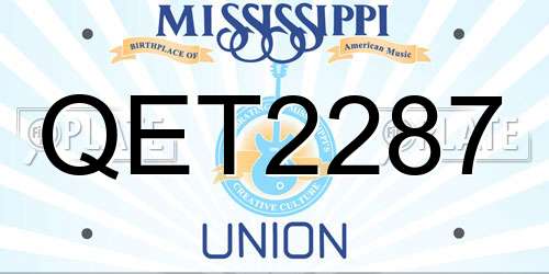 QET2287 Mississippi License Plate
