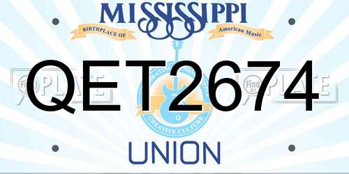 QET2674 Mississippi License Plate