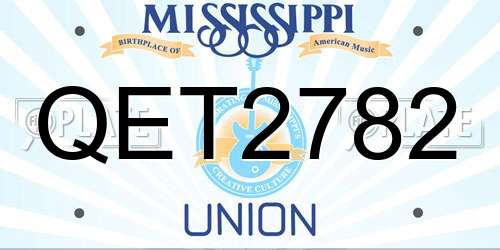 QET2782 Mississippi License Plate