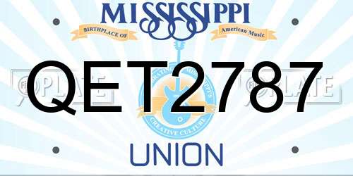 QET2787 Mississippi License Plate