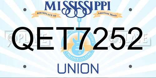 QET7252 Mississippi License Plate