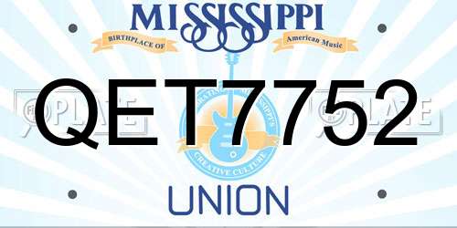 QET7752 Mississippi License Plate