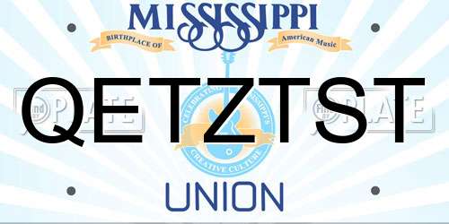 QETZTST Mississippi License Plate
