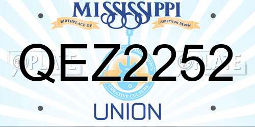 QEZ2252 Mississippi License Plate