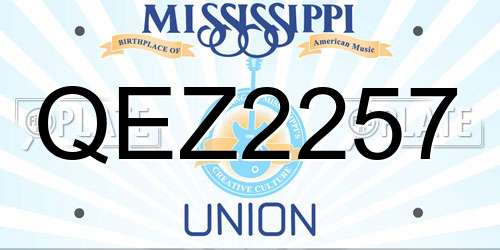 QEZ2257 Mississippi License Plate