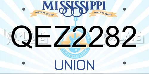 QEZ2282 Mississippi License Plate