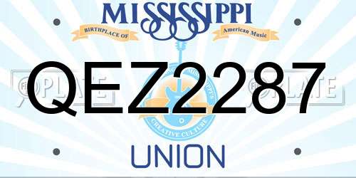 QEZ2287 Mississippi License Plate