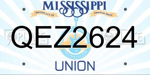 QEZ2624 Mississippi License Plate