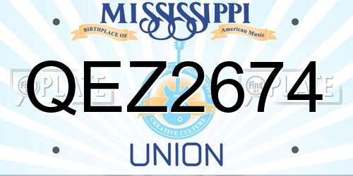 QEZ2674 Mississippi License Plate