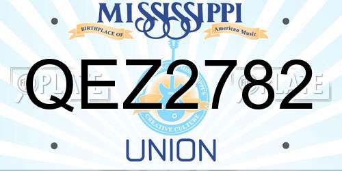 QEZ2782 Mississippi License Plate