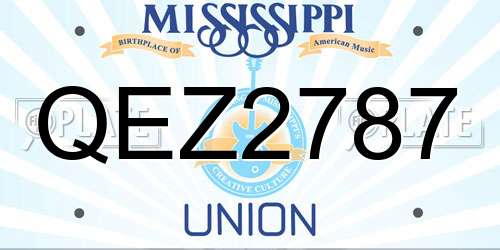 QEZ2787 Mississippi License Plate