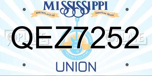 QEZ7252 Mississippi License Plate