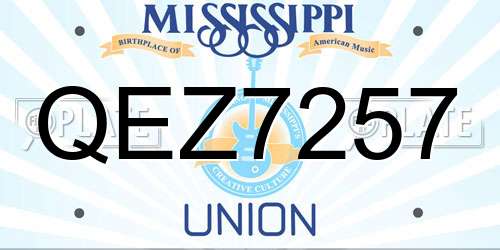 QEZ7257 Mississippi License Plate