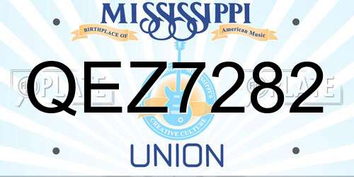 QEZ7282 Mississippi License Plate