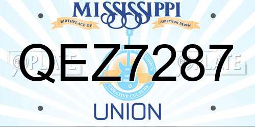 QEZ7287 Mississippi License Plate