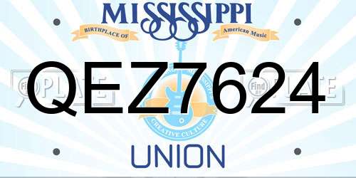 QEZ7624 Mississippi License Plate