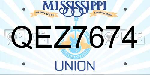 QEZ7674 Mississippi License Plate
