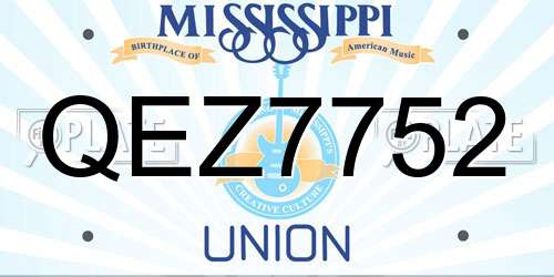 QEZ7752 Mississippi License Plate