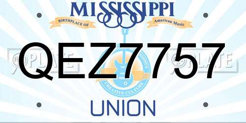 QEZ7757 Mississippi License Plate