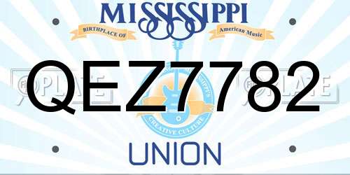 QEZ7782 Mississippi License Plate