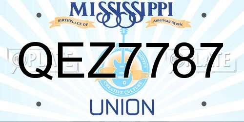 QEZ7787 Mississippi License Plate