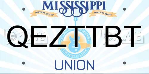 QEZTTBT Mississippi License Plate