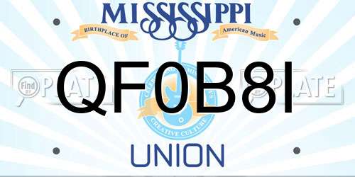 QF0B8I Mississippi License Plate