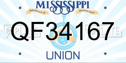 QF34167 Mississippi License Plate